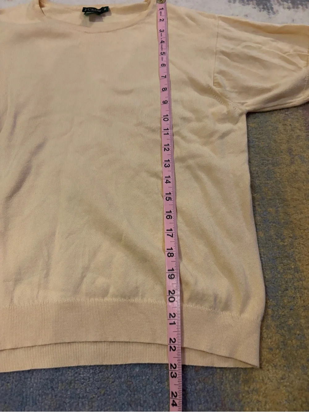 J. Crew Short Sleeve Crewneck Sweater in Pale Yellow, medium
